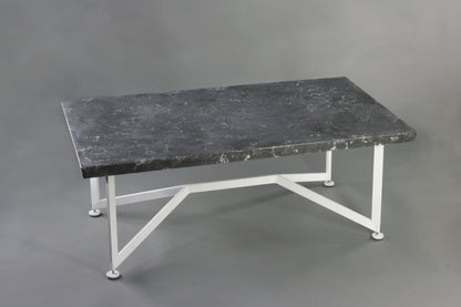 Bevel Coffee Table - Grey top/White legs, 3/4 view