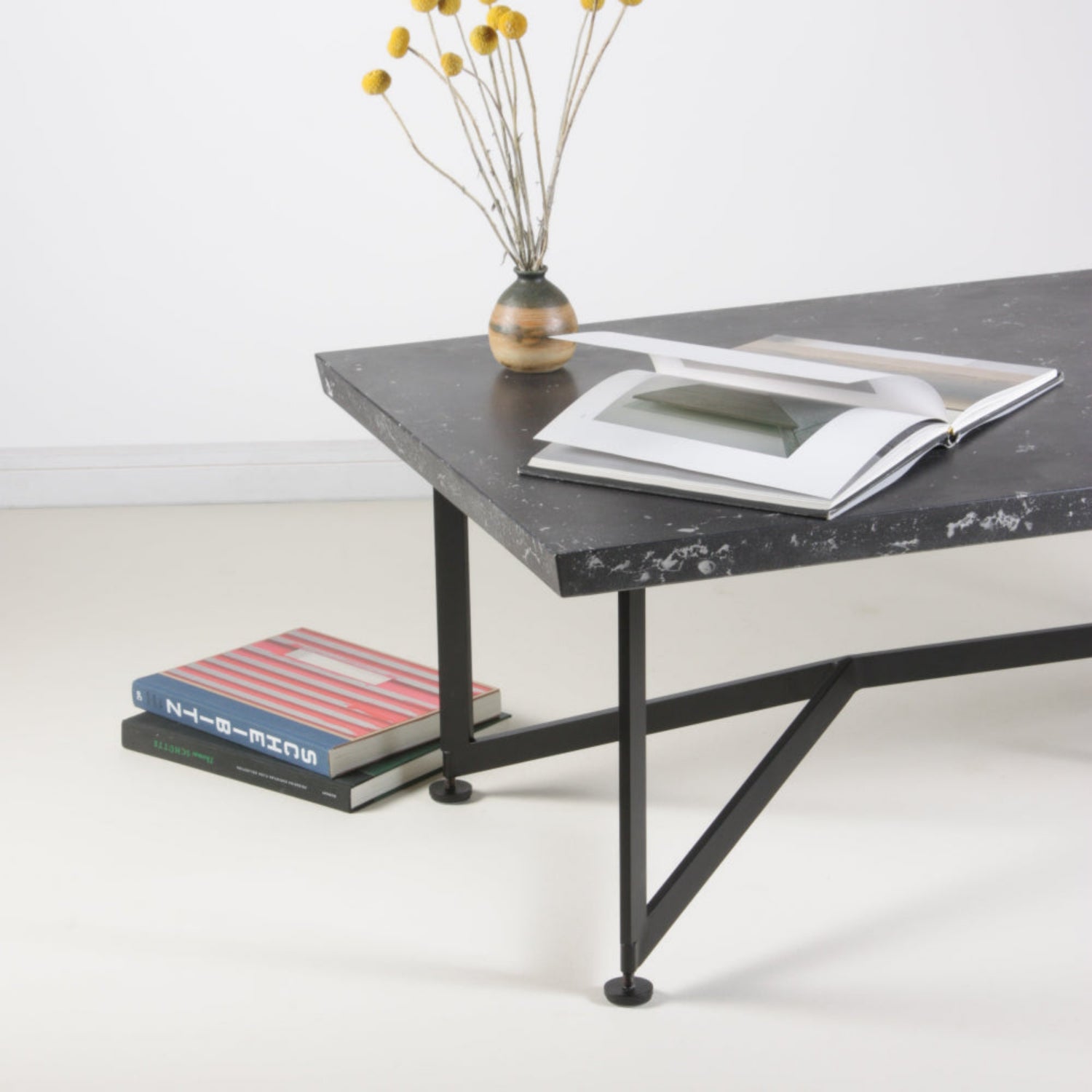 Bevel Coffee Table - Black top/Black legs