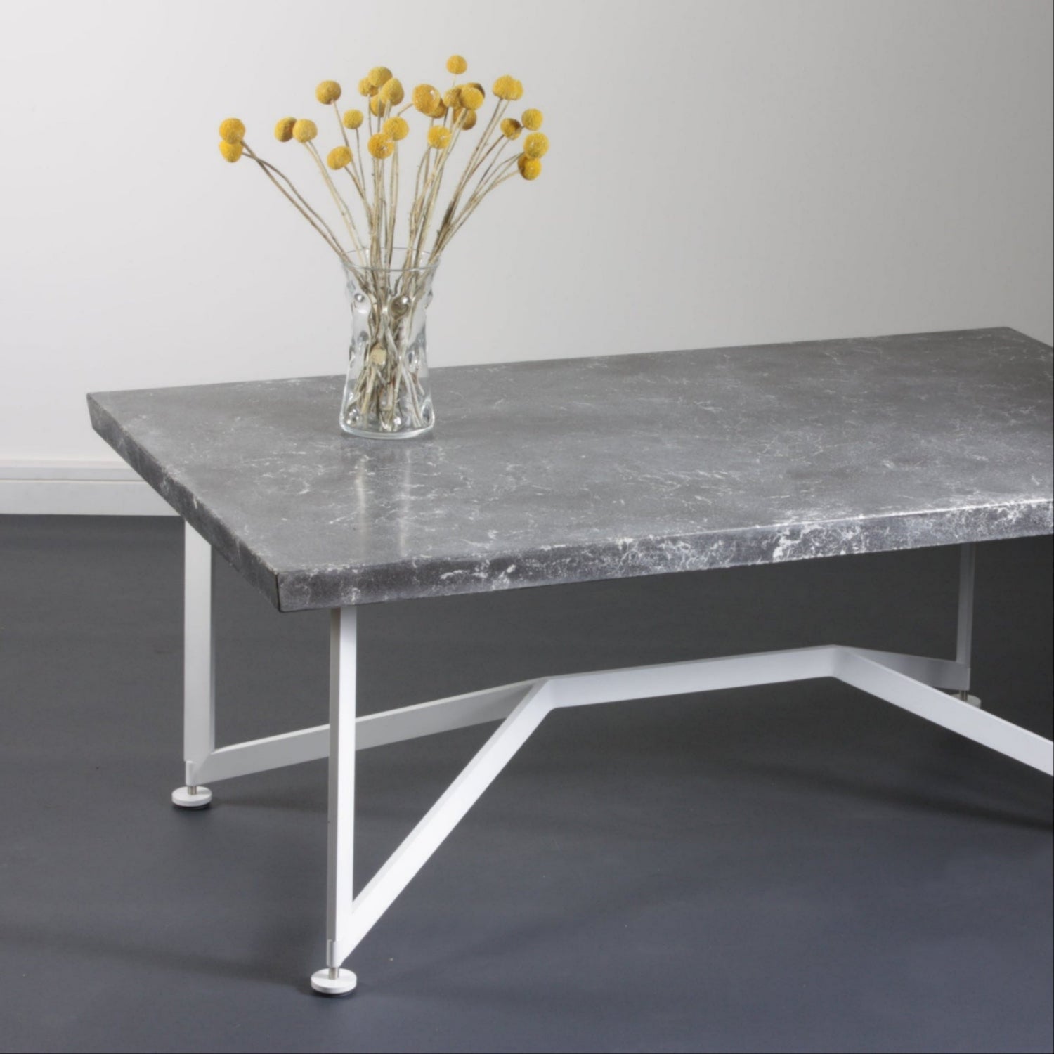 Bevel Coffee Table - Grey top/White legs
