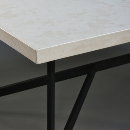 Bevel Coffee Table - White top/Heron Black legs, detail