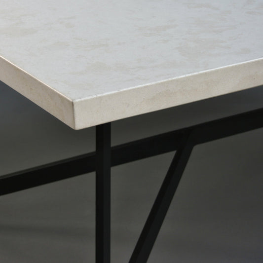 Bevel Coffee Table - White top/Heron Black legs, detail
