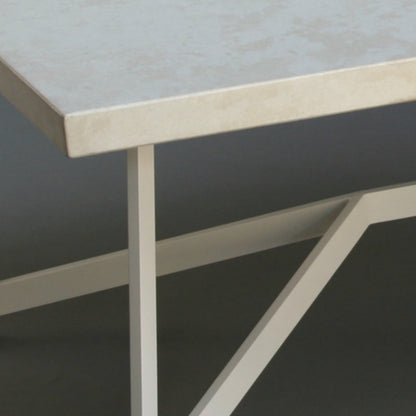 Bevel Coffee Table - White top/Heron White legs, detail