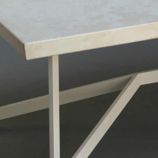 Bevel Coffee Table - White top/Heron White legs, detail