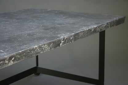 Bevel Coffee Table - Grey top/Black legs, edge detail