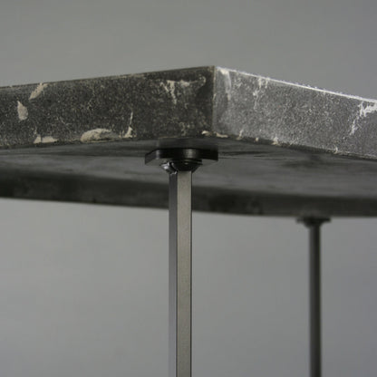 Bevel Coffee Table - Grey top/Black legs, tabs detail
