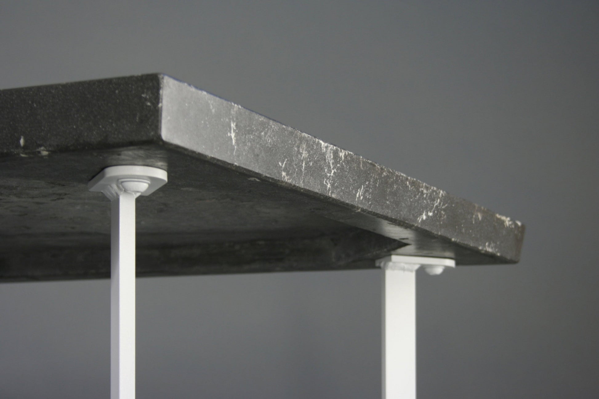 Bevel Coffee Table - Black top/White legs, tabs detail