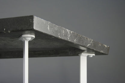 Bevel Coffee Table - Black top/White legs, tabs detail