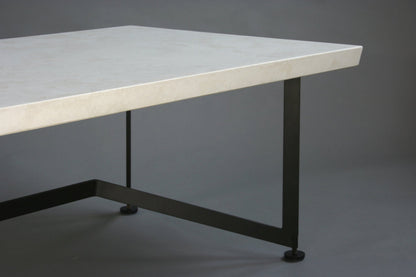 Bevel Coffee Table - White top/Heron Black legs, edge detail