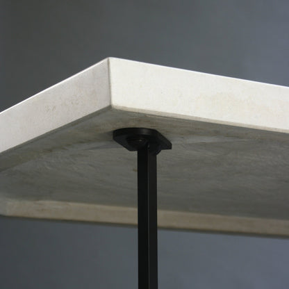Bevel Coffee Table - White top/Heron Black legs, tab detail