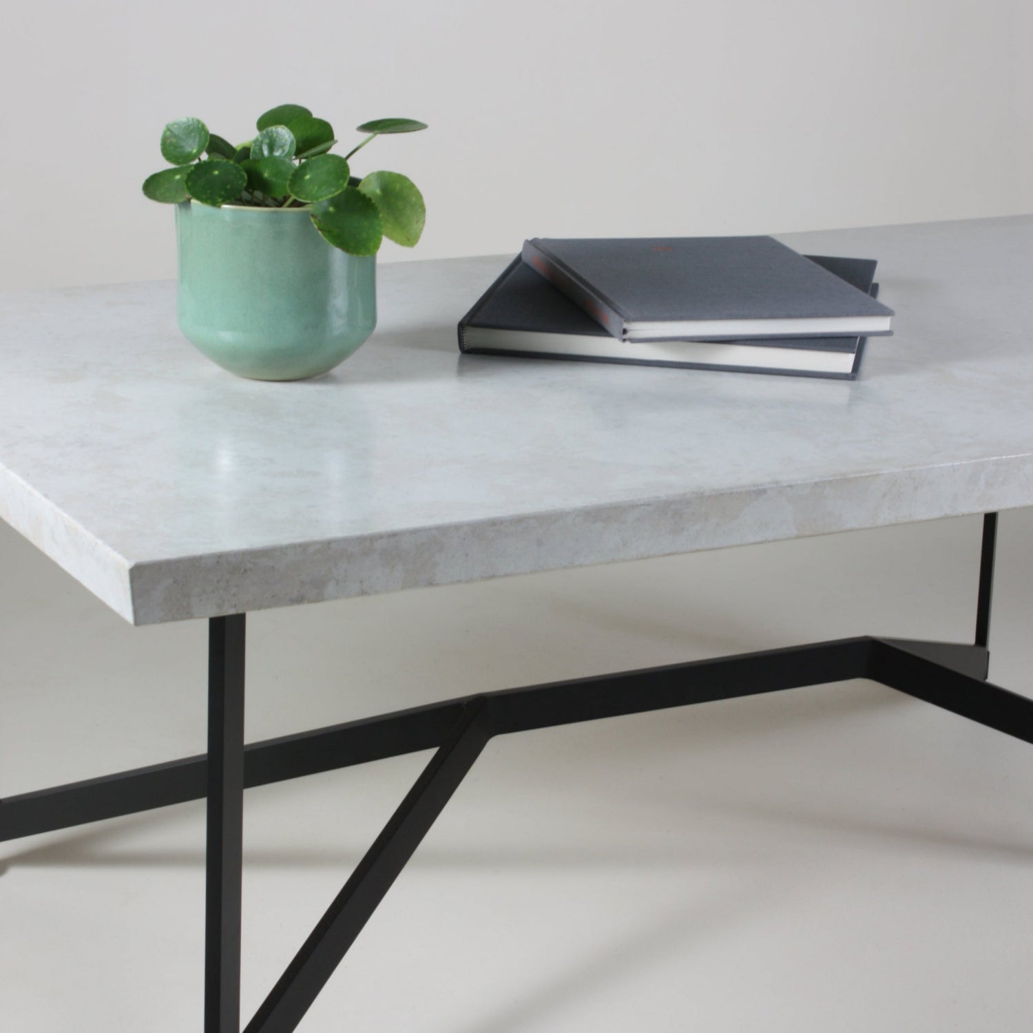 Bevel Coffee Table - White top/Black legs